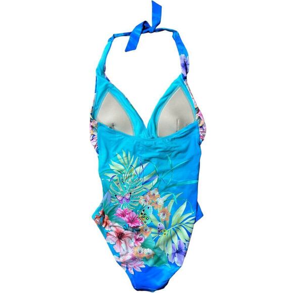 Johnny Was Women's XS Swimsuit Water Tropic Floral Twist Keyhole One Piece NWT - Picture 3 of 15
